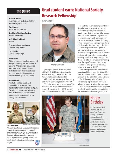 Vol. 5, Issue 13 09/27/10 - Uniformed Services University of the ...