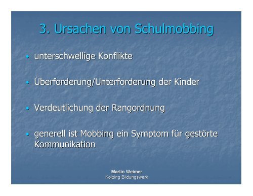 Vortrag zum Thema Mobbing