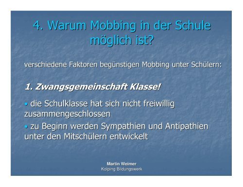 Vortrag zum Thema Mobbing