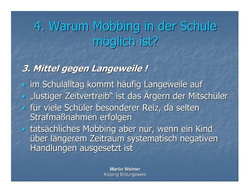 Vortrag zum Thema Mobbing