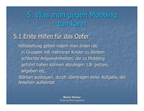 Vortrag zum Thema Mobbing