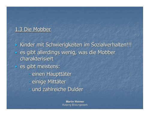 Vortrag zum Thema Mobbing