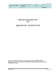 Open Reference Integration Notes (RIN) - Bluetooth