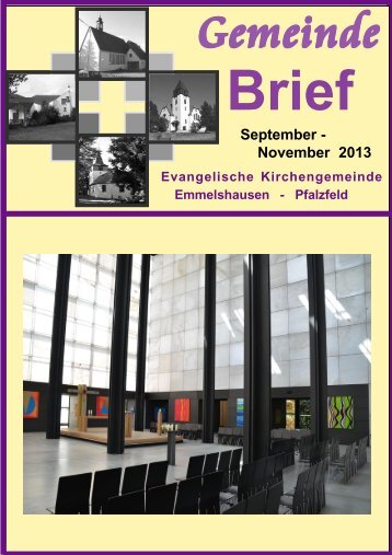 Gemeindebrief September-November 2013 - Evangelische ...