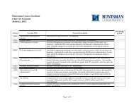 HCI Chart of Accounts - Huntsman Cancer Institute