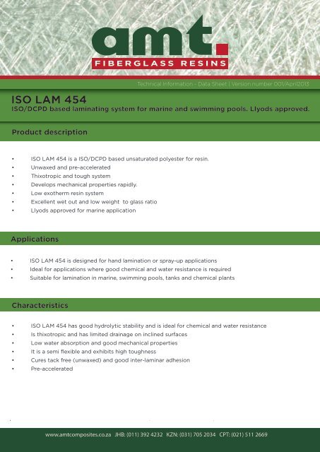 ISO LAM 454 - AMT Composites