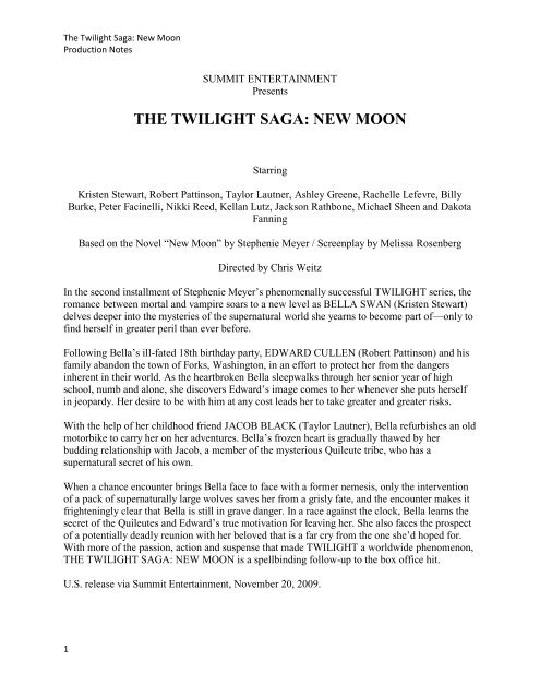 THE TWILIGHT SAGA: NEW MOON - Visual Hollywood