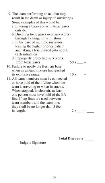 Metal and Nonmetal National Mine Rescue Contest Rules