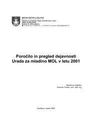 Poročilo in pregled dejavnosti Urada za mladino MOL v ... - Ljubljana