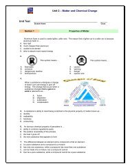 Unit 2 â€“ Matter and Chemical Change Unit Test _____ - Ed Quest