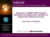 Expansion of USMC CPAC Program Operations to ... - NDCEE