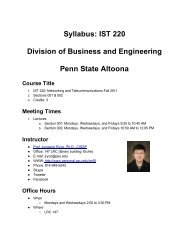 IST 220 Syllabus - Google Docs - Penn State Altoona