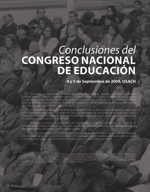 Conclusiones Congreso Nacional de Educación - Revista Docencia