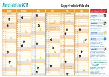 Abfallkalender 2012 für Waldulm - Kappelrodeck
