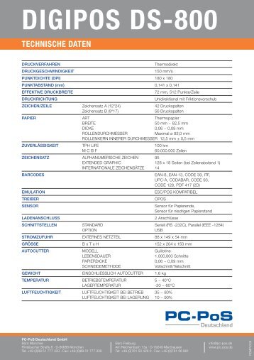 digipos ds-800 technische daten