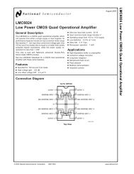 LMC6024 Low Power CMOS Quad Operational Amplifier - Datasheets