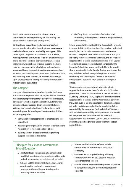 The Compact â Consultation Draft - Department of Education and ...