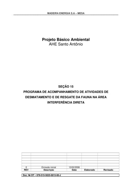 Projeto Básico Ambiental - Philip M. Fearnside - Inpa