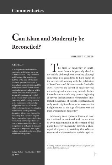 Can Islam and Modernity be Reconciled? - Insight Turkey