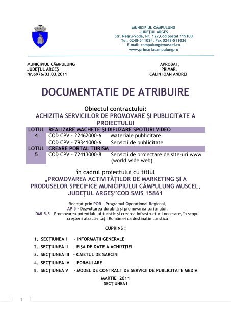 DOCUMENTATIE DE ATRIBUIRE - PrimÄria CÃ¢mpulung Muscel