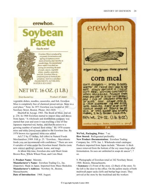 HISTORY OF EREWHON - NATURAL FOODS ... - SoyInfo Center