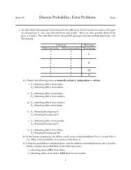 Discrete Probability: Extra Problems - Ugrad.math.ubc.ca