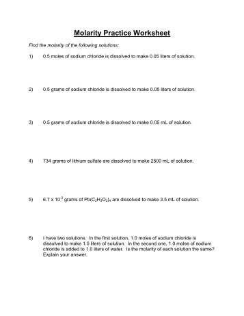 Printables Molarity Practice Worksheet molarity practice worksheet answers laveyla com versaldobip