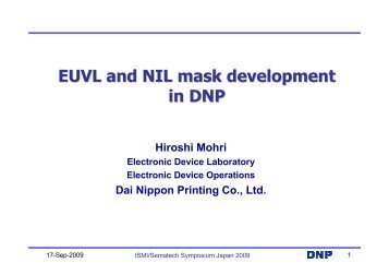 EUVL and NIL mask development in DNP - Sematech