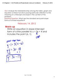 2-14 Algebra 1 - 5.6 2 Parallel and Perpendicular Lines pd. 5 ...