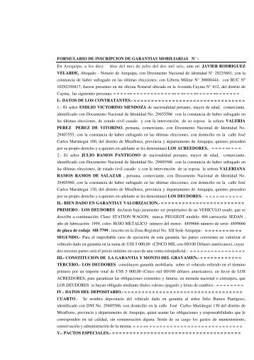formulario de inscripcion de garantia mobiliaria - NotarÃ­a RodrÃ­guez ...