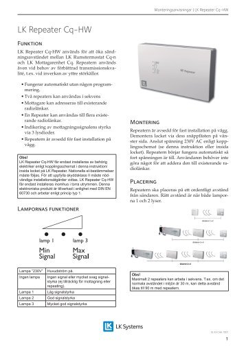 LK Repeater Cq-HW.indd - LK Systems AB