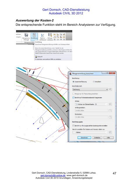 Kostenermittlung (Mengen) - Gert Domsch, CAD-Dienstleistung