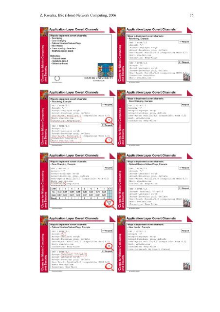 Application Layer Covert Channel Analysis and ... - Bill Buchanan