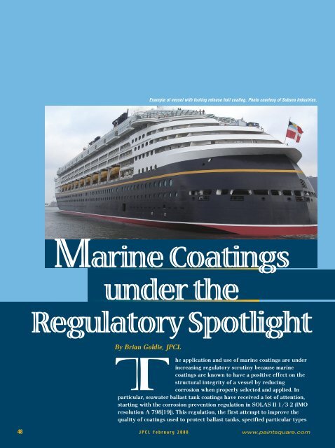 Marine Coatings under the Regulatory Spotlight - PaintSquare