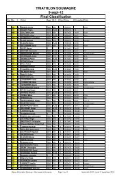 Classement gÃƒÂ©nÃƒÂ©ral - Triathlon de Soumagne