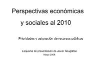 Perspectivas económicas y sociales al 2010. Presentación de J ...