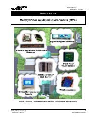 Metasys® for Validated Environments (MVE ... - Johnson Controls