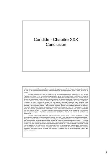 Candide - Chapitre XXX