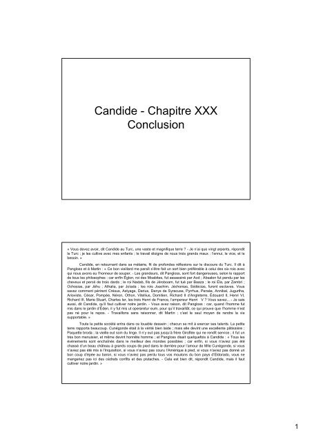 Candide - Chapitre XXX