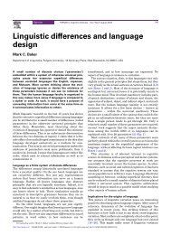 Linguistic differences and language design