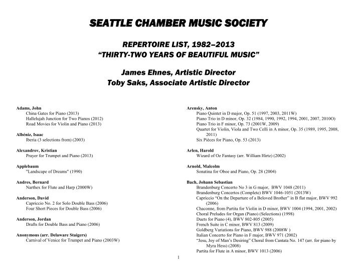 seattle repertoire seattle repertoire