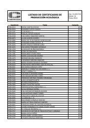 listado de certificados de producción ecológica - Certifood