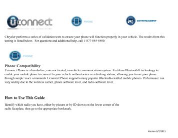 Download Phone Compatibility How To Use This Guide - Chrysler