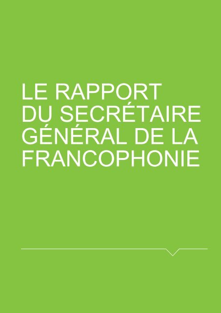 Le dossier de presse - Organisation internationale de la Francophonie