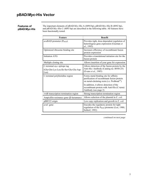 pBAD/Myc - Gene Synthesis