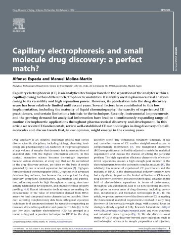 Capillary electrophoresis and small molecule drug discovery: a ...