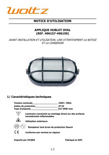 fiche produit hublot woltz 496157