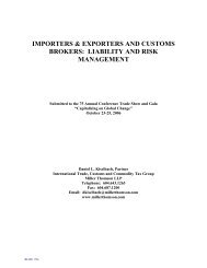 importers & exporters and customs brokers - Miller Thomson
