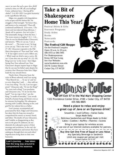 Midsummer Magazine 2007 - Utah Shakespearean Festival