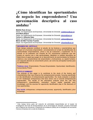 Como identifican oportunidades de negocio los emprendedores _[1 ...